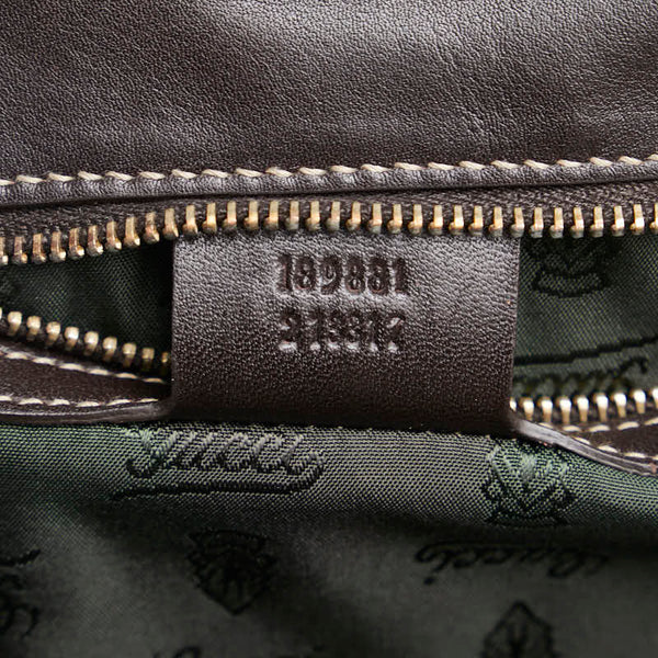 グッチ クイーン ハンドバッグ トートバッグ 189881 ブラウン レザー レディース GUCCI 【中古】