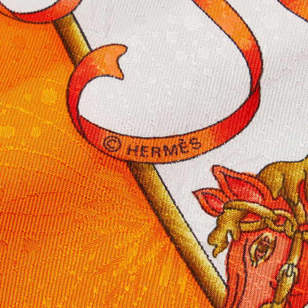 エルメス カレ90 LUNA PARK 遊園地 スカーフ オレンジ マルチカラー シルク レディース HERMES 【中古】