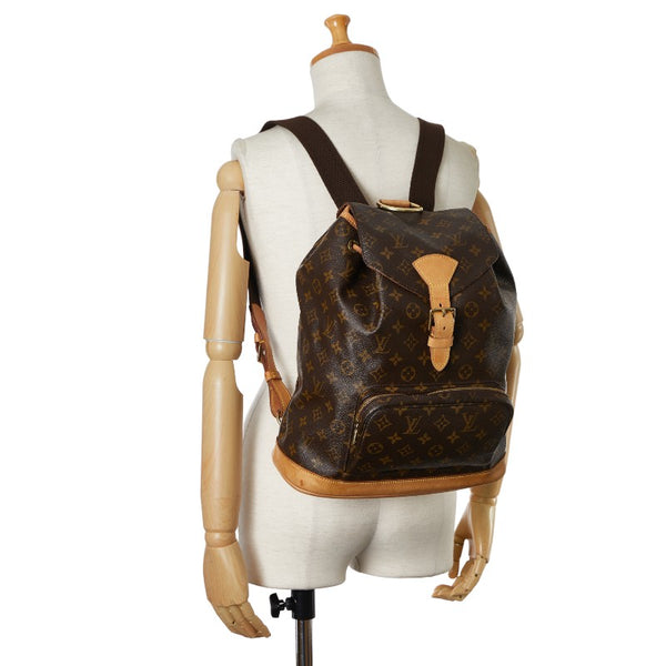 ルイ ヴィトン モノグラム モンスリGM リュック バックパック M51135 ブラウン PVC レザー レディース LOUIS VUITTON 【中古】