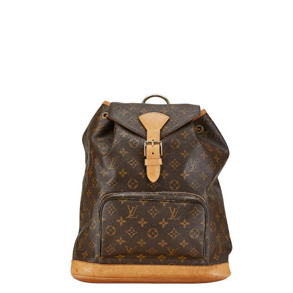 ルイ ヴィトン モノグラム モンスリGM リュック バックパック M51135 ブラウン PVC レザー レディース LOUIS VUITTON 【中古】