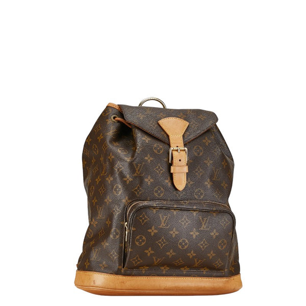 ルイ ヴィトン モノグラム モンスリGM リュック バックパック M51135 ブラウン PVC レザー レディース LOUIS VUITTON 【中古】