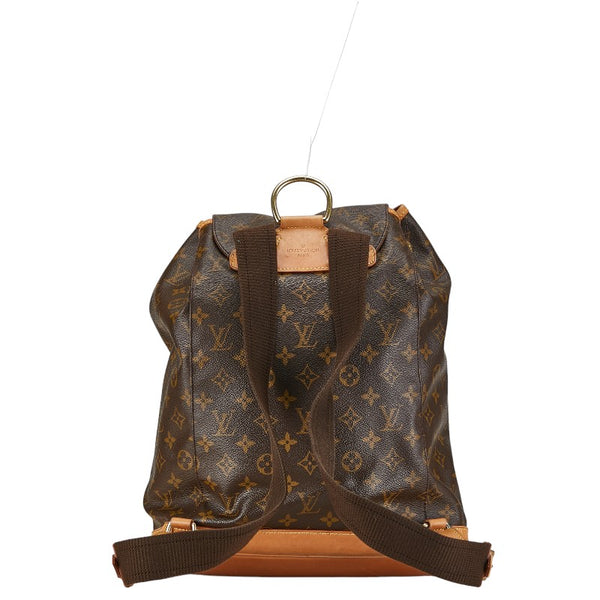 ルイ ヴィトン モノグラム モンスリGM リュック バックパック M51135 ブラウン PVC レザー レディース LOUIS VUITTON 【中古】