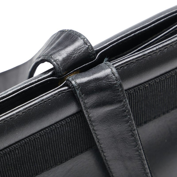 サルヴァトーレフェラガモ ヴァラリボン トートバッグ ワンショルダーバッグ BA21 2530 ブラック レザー レディース Salvatore Ferragamo 【中古】