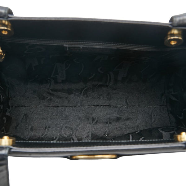 サルヴァトーレフェラガモ ヴァラリボン トートバッグ ワンショルダーバッグ BA21 2530 ブラック レザー レディース Salvatore Ferragamo 【中古】