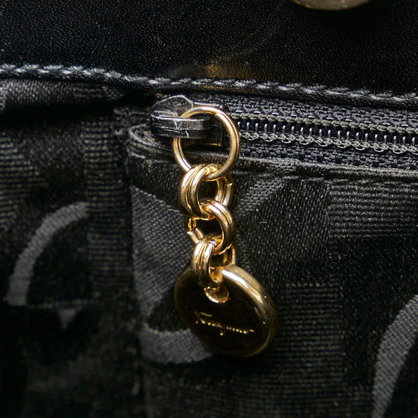 サルヴァトーレフェラガモ ヴァラリボン トートバッグ ワンショルダーバッグ BA21 2530 ブラック レザー レディース Salvatore Ferragamo 【中古】