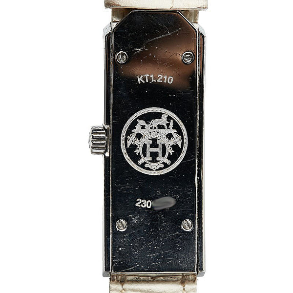 エルメス ケリー2 ドゥブルトゥール 腕時計 KT1.210 クオーツ ホワイト文字盤 ステンレススチール レザー レディース HERMES 【中古】