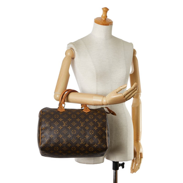 ルイ ヴィトン モノグラム スピーディ30 ハンドバッグ M41526 ブラウン PVC レザー レディース LOUIS VUITTON 【中古】