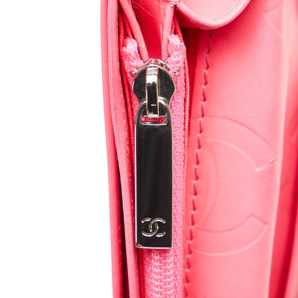 シャネル マトラッセ カンボンライン ココマーク 長財布 二つ折り財布 ブラック ラムスキン レディース CHANEL 【中古】
