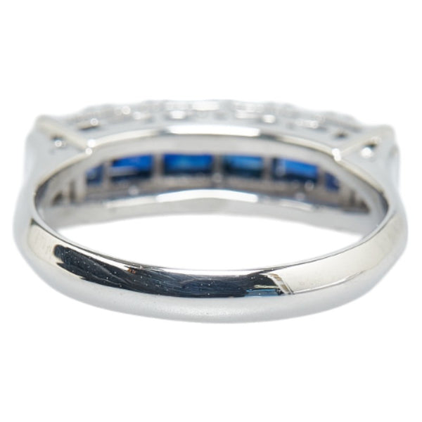 Pt900 プラチナ サファイア1.06ct 一文字 リング 指輪 #46 レディース 6号 【中古】