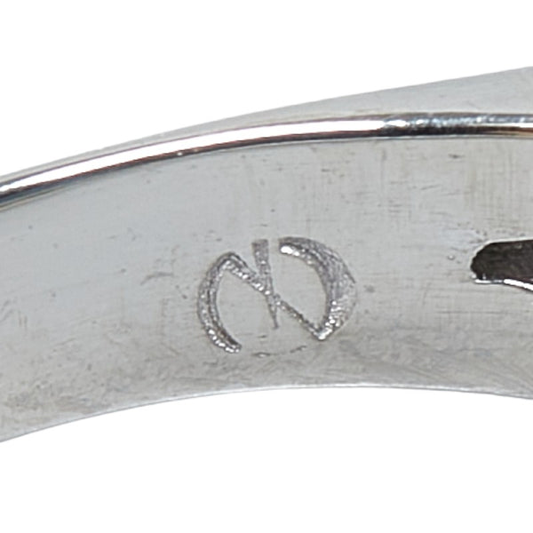 Pt900 プラチナ サファイア1.06ct 一文字 リング 指輪 #46 レディース 6号 【中古】