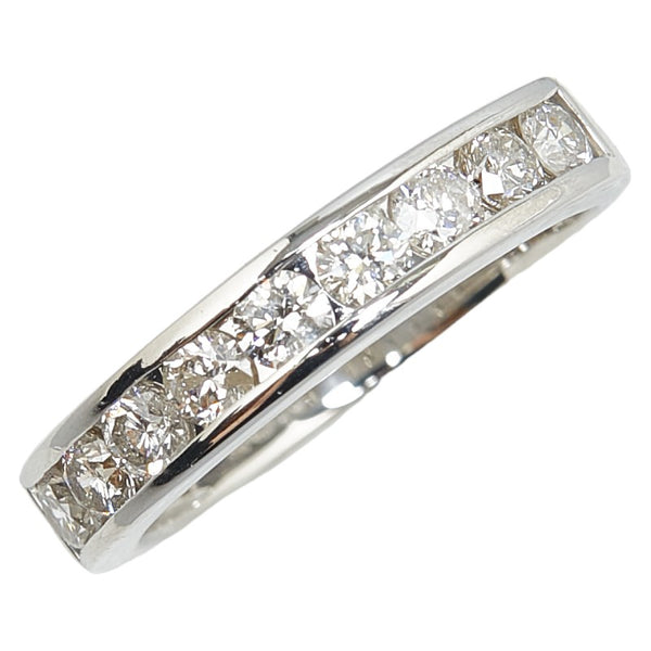 Pt900 プラチナ ダイヤ1.00ct ハーフエタニティリング リング 指輪 #55 レディース 15.5号 【中古】