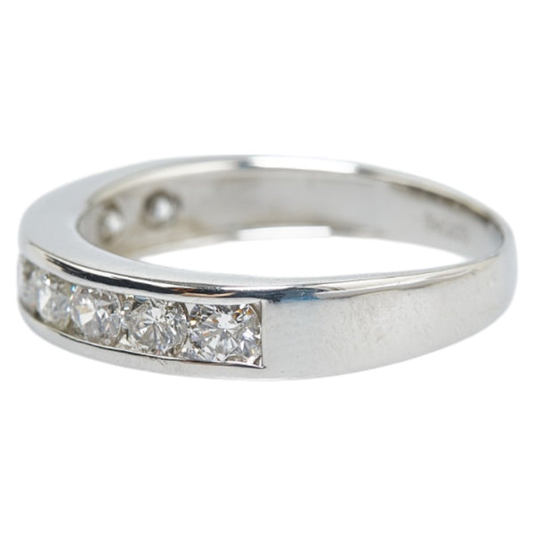Pt900 プラチナ ダイヤ1.00ct ハーフエタニティリング リング 指輪 #55 レディース 15.5号 【中古】