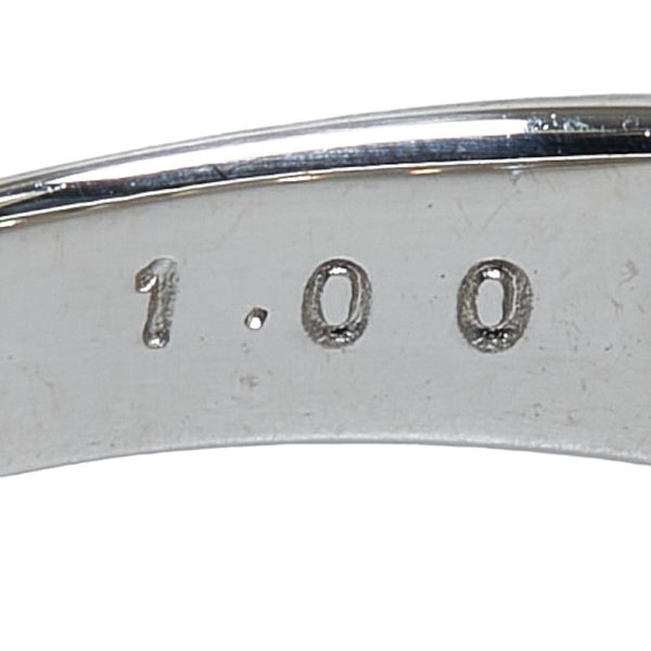 Pt900 プラチナ ダイヤ1.00ct ハーフエタニティリング リング 指輪 #55 レディース 15.5号 【中古】