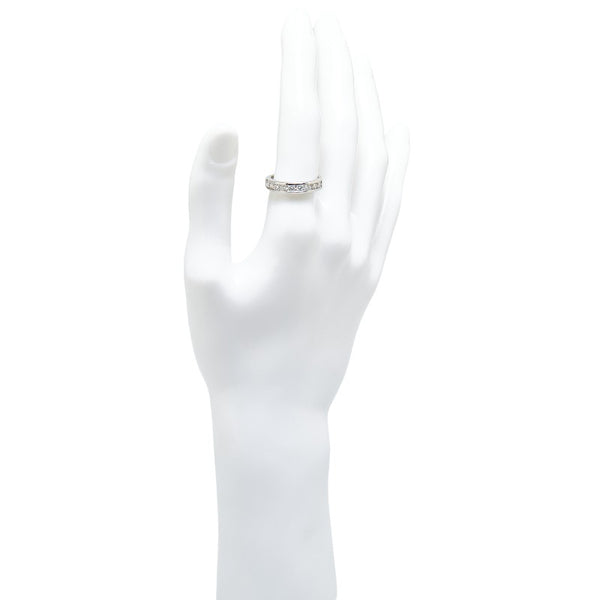 Pt900 プラチナ ダイヤ1.00ct ハーフエタニティリング リング 指輪 #55 レディース 15.5号 【中古】