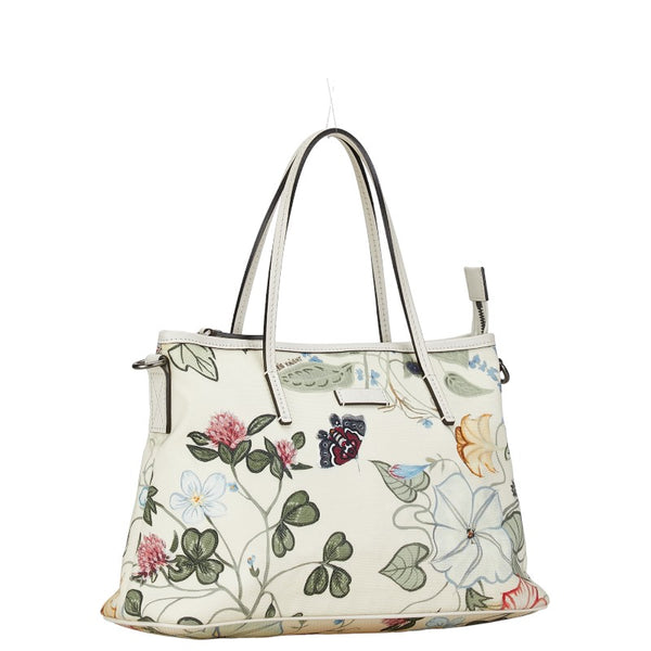 グッチ フローラ プリント ハンドバッグ ショルダーバッグ 2WAY 353440 アイボリー ホワイト マルチカラー キャンバス レザー レディース GUCCI 【中古】