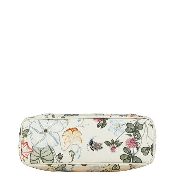 グッチ フローラ プリント ハンドバッグ ショルダーバッグ 2WAY 353440 アイボリー ホワイト マルチカラー キャンバス レザー レディース GUCCI 【中古】