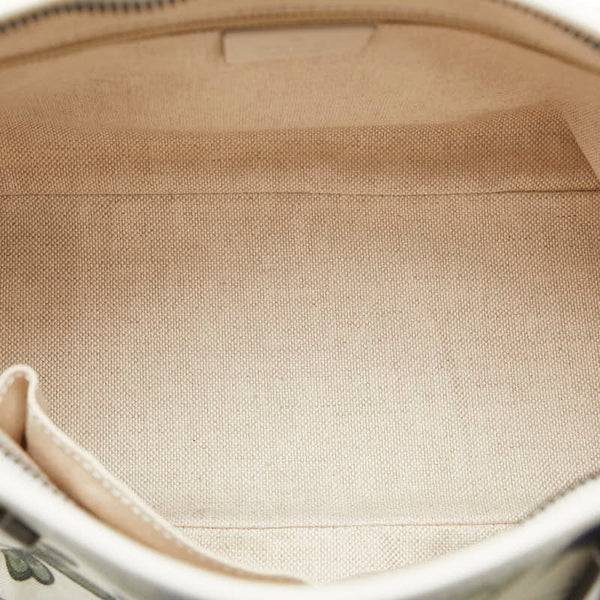 グッチ フローラ プリント ハンドバッグ ショルダーバッグ 2WAY 353440 アイボリー ホワイト マルチカラー キャンバス レザー レディース GUCCI 【中古】