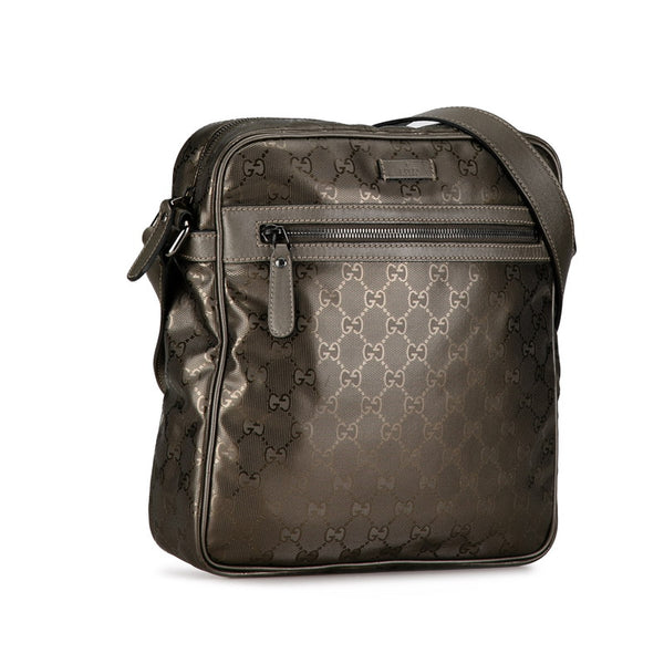 グッチ GGインプリメ 斜め掛け ショルダーバッグ 201448 メタリックグレー グレー PVC レザー レディース GUCCI 【中古】