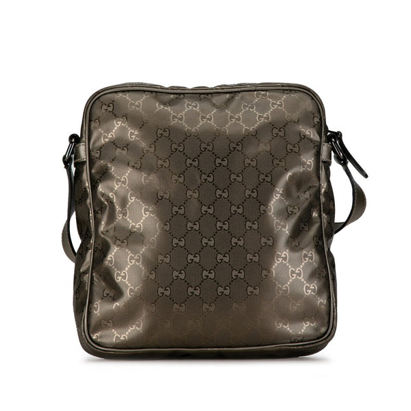 グッチ GGインプリメ 斜め掛け ショルダーバッグ 201448 メタリックグレー グレー PVC レザー レディース GUCCI 【中古】