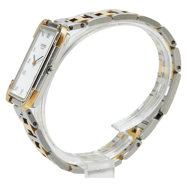 エルメス クロアジュール 腕時計 CR1.240 クオーツ ホワイト文字盤 ステンレススチール メッキ レディース HERMES 【中古】