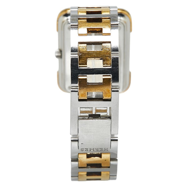 エルメス クロアジュール 腕時計 CR1.240 クオーツ ホワイト文字盤 ステンレススチール メッキ レディース HERMES 【中古】