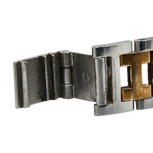 エルメス クロアジュール 腕時計 CR1.240 クオーツ ホワイト文字盤 ステンレススチール メッキ レディース HERMES 【中古】
