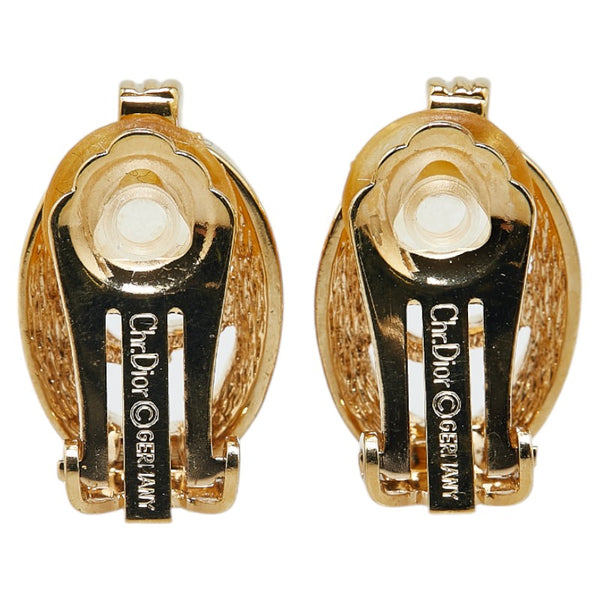 ディオール CDロゴ ラインストーン イヤリング ゴールド メッキ レディース Dior 【中古】