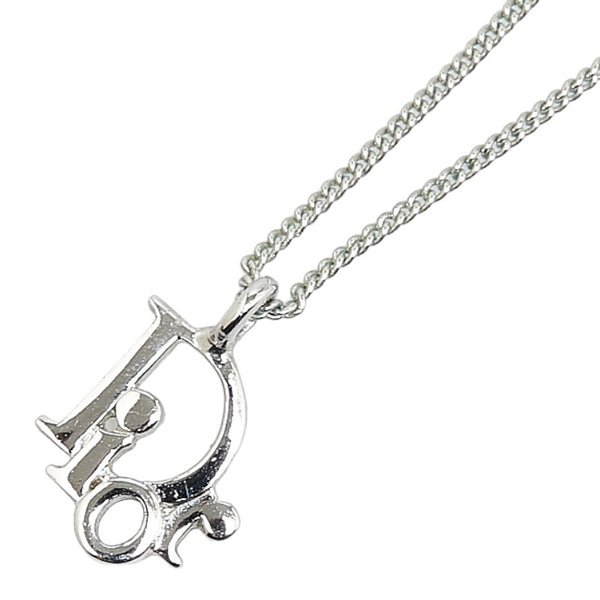 ディオール ロゴ ネックレス シルバー メタル レディース Dior 【中古】