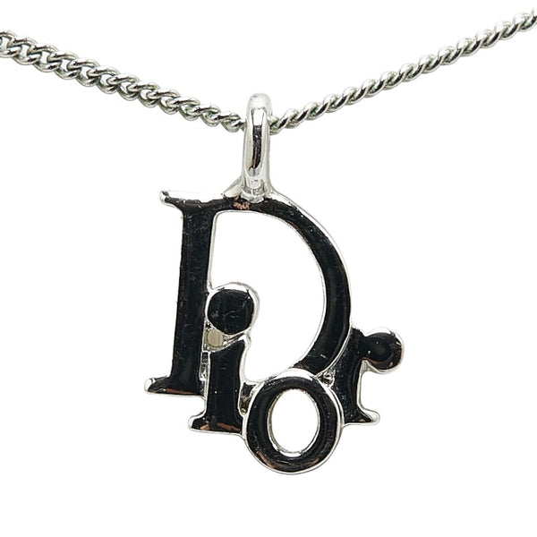 ディオール ロゴ ネックレス シルバー メタル レディース Dior 【中古】