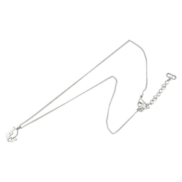 ディオール ロゴ ネックレス シルバー メタル レディース Dior 【中古】
