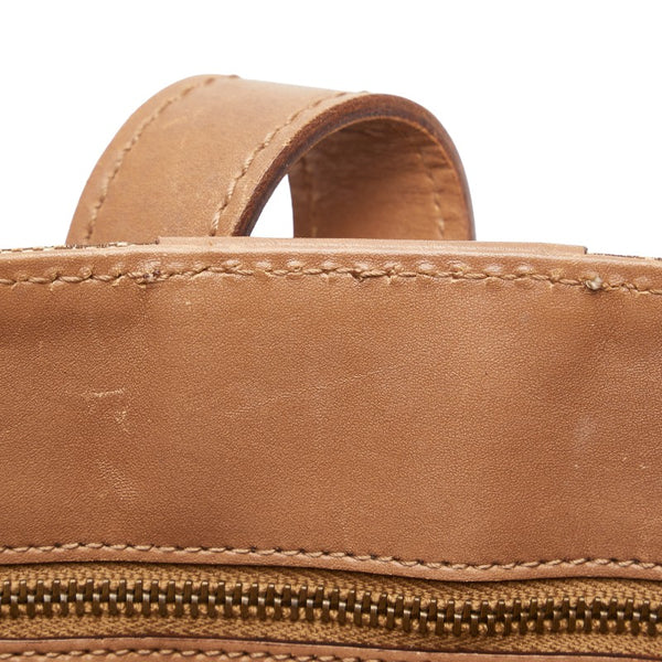 グッチ GGキャンバス トートバッグ ハンドバッグ 109101 ベージュ ブラウン キャンバス レザー レディース GUCCI 【中古】