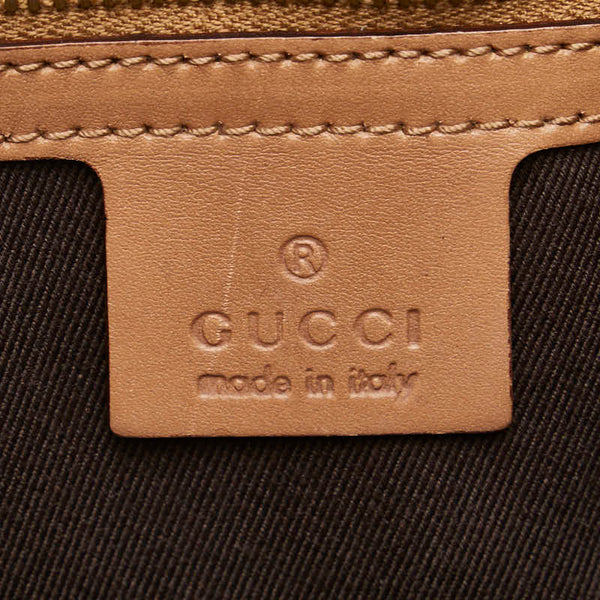 グッチ GGキャンバス トートバッグ ハンドバッグ 109101 ベージュ ブラウン キャンバス レザー レディース GUCCI 【中古】