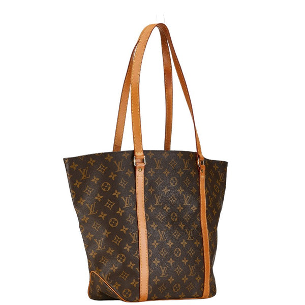 ルイ ヴィトン モノグラム サックショッピング トートバッグ ハンドバッグ M51108 ブラウン PVC レザー レディース LOUIS VUITTON 【中古】