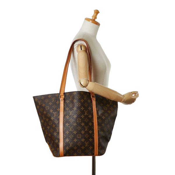 ルイ ヴィトン モノグラム サックショッピング トートバッグ ハンドバッグ M51108 ブラウン PVC レザー レディース LOUIS VUITTON 【中古】