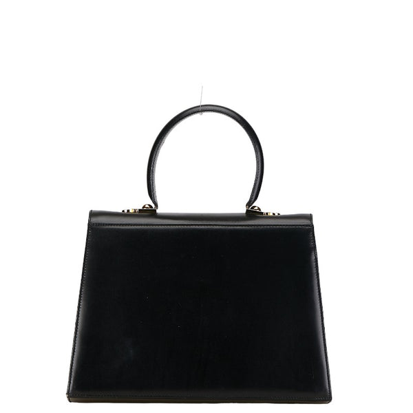 サルヴァトーレフェラガモ ガンチーニ ハンドバッグ ショルダーバッグ 2WAY ブラック レザー レディース Salvatore Ferragamo 【中古】