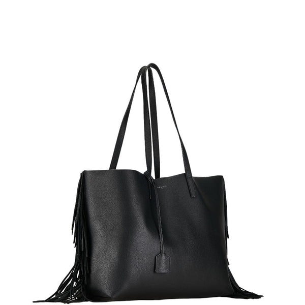 サンローラン サックショッピング フリンジ トートバッグ ブラック レザー レディース SAINT LAURENT 【中古】