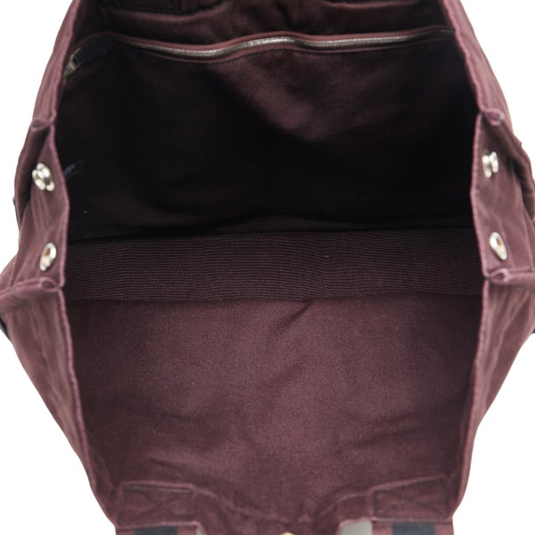 エルメス フールトゥ トートMM ハンドバッグ トートバッグ ワインレッド ブラック キャンバス レディース HERMES 【中古】