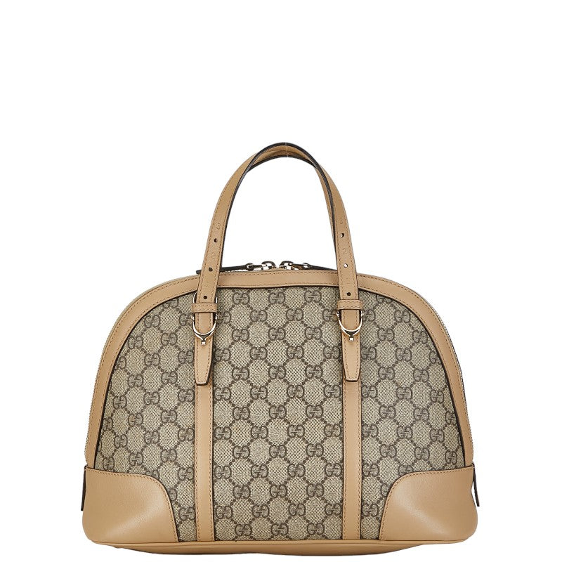 グッチ GGスプリーム ハンドバッグ 309617 ブラウン PVC レザー レディース GUCCI 【中古】