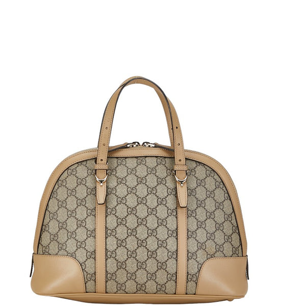 グッチ GGスプリーム ハンドバッグ 309617 ブラウン PVC レザー レディース GUCCI 【中古】