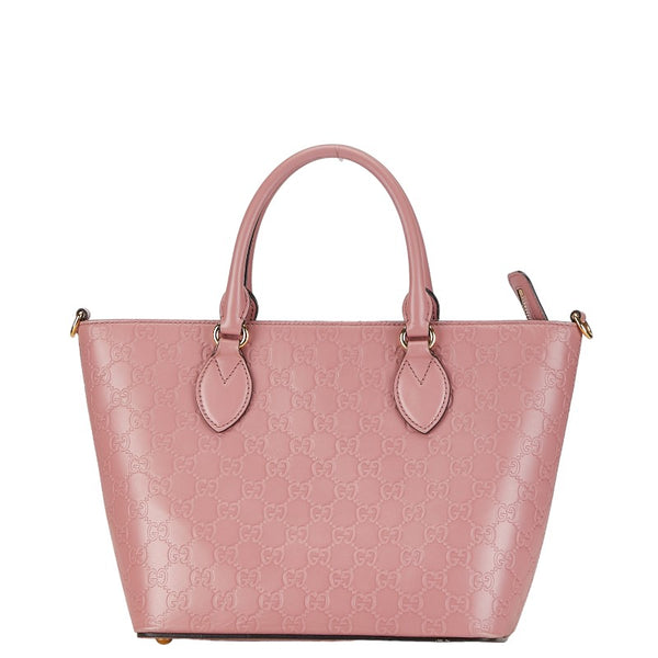グッチ グッチシマ ハンドバッグ ショルダーバッグ２WAY 432124 ピンク ゴールド レザー レディース GUCCI 【中古】