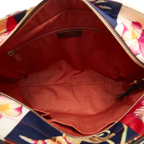 サルヴァトーレフェラガモ アニマルプリント トートバッグ ハンドバッグ AU-21 6408 ブラウン マルチカラー ナイロン レザー レディース Salvatore Ferragamo 【中古】