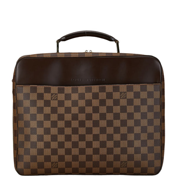 ルイ ヴィトン ダミエ ポルトオルディナトゥール サバナ ビジネスバッグ N53355 ブラウン PVC レザー レディース LOUIS VUITTON 【中古】