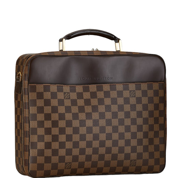 ルイ ヴィトン ダミエ ポルトオルディナトゥール サバナ ビジネスバッグ N53355 ブラウン PVC レザー レディース LOUIS VUITTON 【中古】