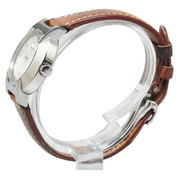 エルメス ノマードコンパス 腕時計 NO1.210 クオーツ ホワイト文字盤 ステンレススチール レザー メンズ HERMES 【中古】