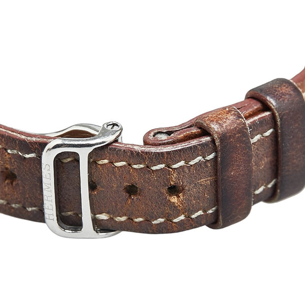 エルメス ノマードコンパス 腕時計 NO1.210 クオーツ ホワイト文字盤 ステンレススチール レザー メンズ HERMES 【中古】