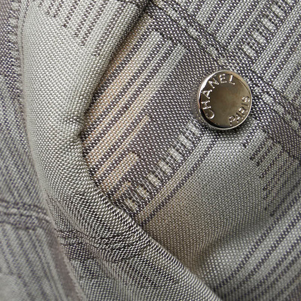 シャネル ココマーク ニュートラベルライン トートバッグ ハンドバッグ グレー ナイロン レザー レディース CHANEL 【中古】