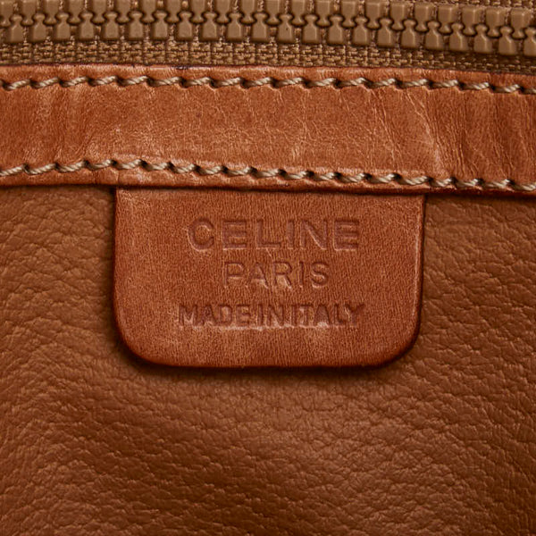 セリーヌ マカダム 斜め掛け ショルダーバッグ  ブラウン PVC レザー レディース CELINE 【中古】