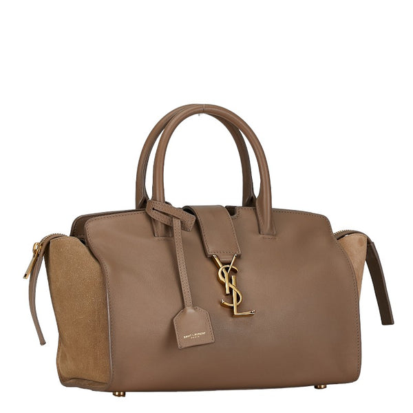 サンローラン モノグラム ダウンタウンカバス ハンドバッグ ショルダーバッグ 2WAY 436834 グレージュ ベージュ レザー レディース SAINT LAURENT 【中古】