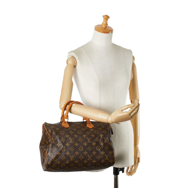 ルイ ヴィトン モノグラム スピーディ30 ハンドバッグ M41526 ブラウン PVC レザー レディース LOUIS VUITTON 【中古】