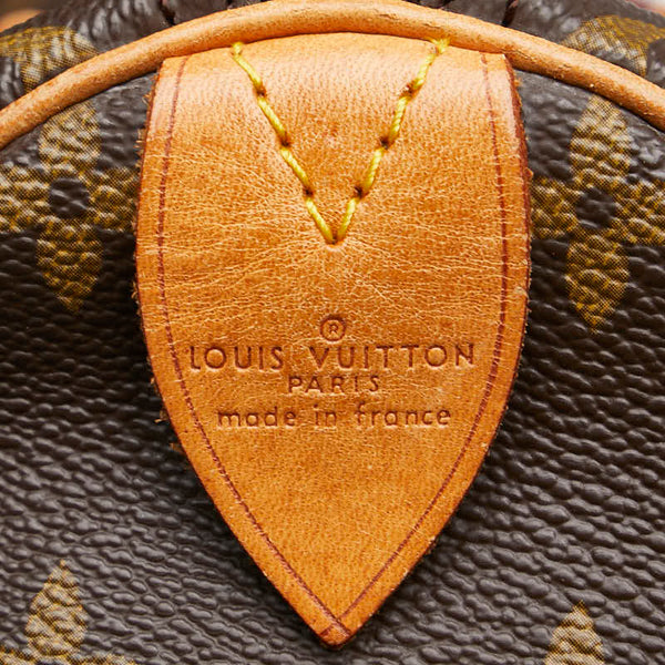 ルイ ヴィトン モノグラム スピーディ30 ハンドバッグ M41526 ブラウン PVC レザー レディース LOUIS VUITTON 【中古】
